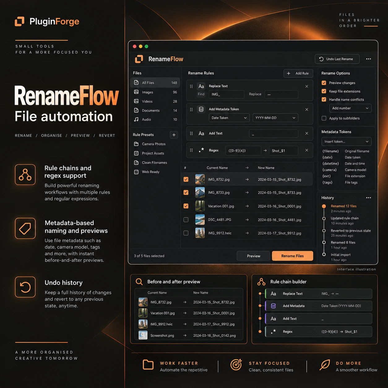 RenameFlow — interface illustration